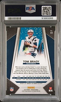 2017 Panini Prizm 33 Tom Brady PSA 10