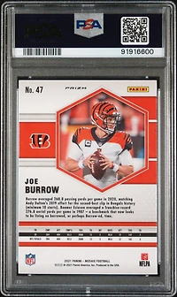 2021 Panini Mosaic 47 Joe Burrow PSA 10
