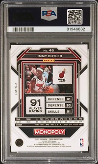 2022 Panini Prizm Monopoly 46 Jimmy Butler Monopoly Black PSA 10