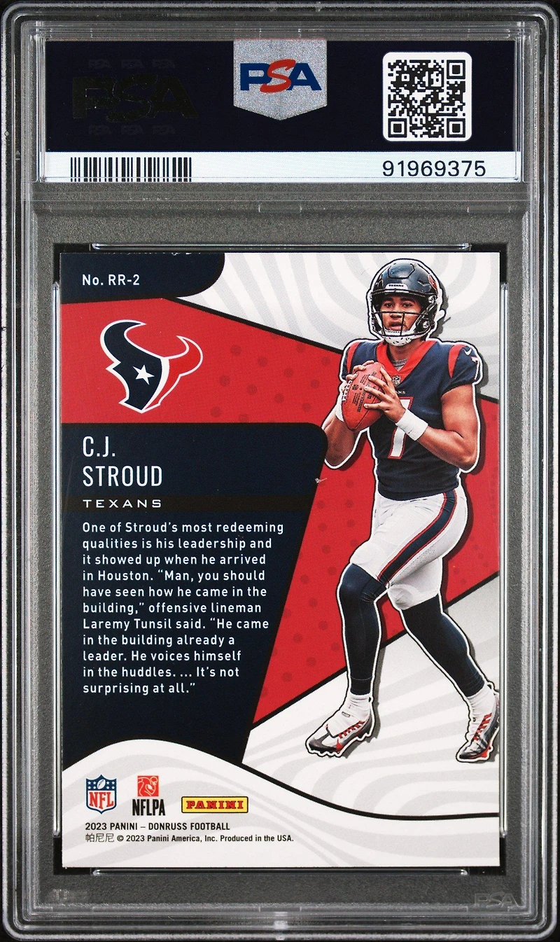 2023 Panini Donruss Rookie Revolution Rr2 Cj Stroud PSA