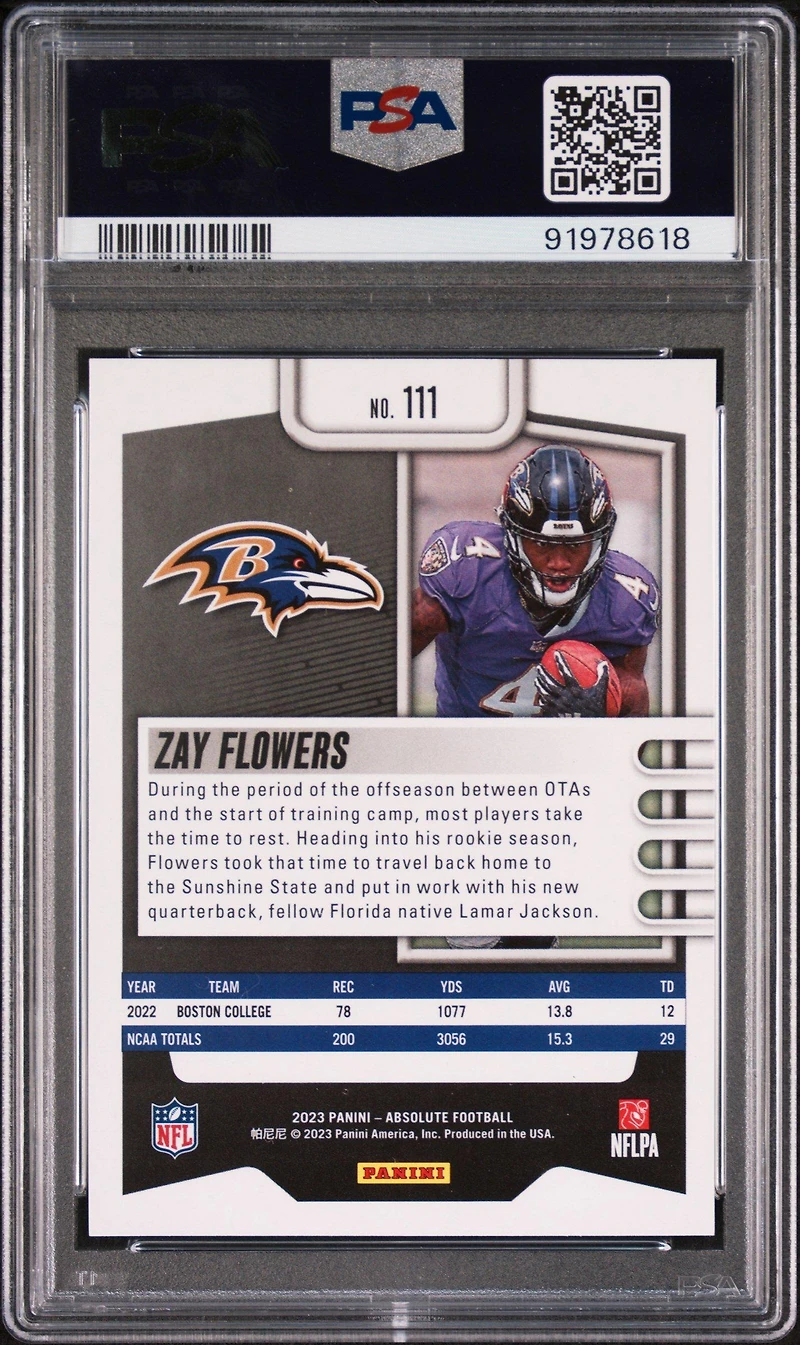 2023 Panini Absolute 111 Zay Flowers PSA 10