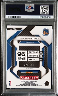 2023 Panini Prizm Monopoly All-star Ps8 Stephen Curry Gold Millionaire Shimmer PSA 10