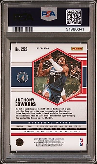 2020 Panini Mosaic Anthony Edwards Red Wave PSA