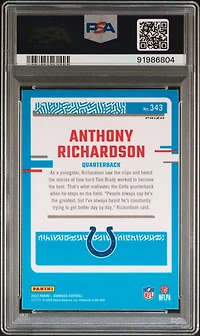 2023 Panini Donruss 343 Anthony Richardson Optic Preview-blue Scope PSA 10