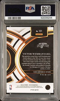 2023 Panini Select 121 Victor Wembanyama Green/white/purple Prizm PSA