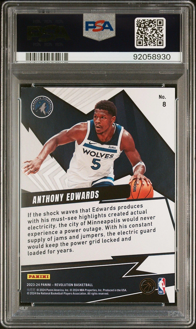 2023 Panini Revolution Shock Wave 8 Anthony Edwards PSA 9