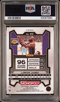 2023 Panini Prizm Monopoly 40 Lebron James Purple PSA 10