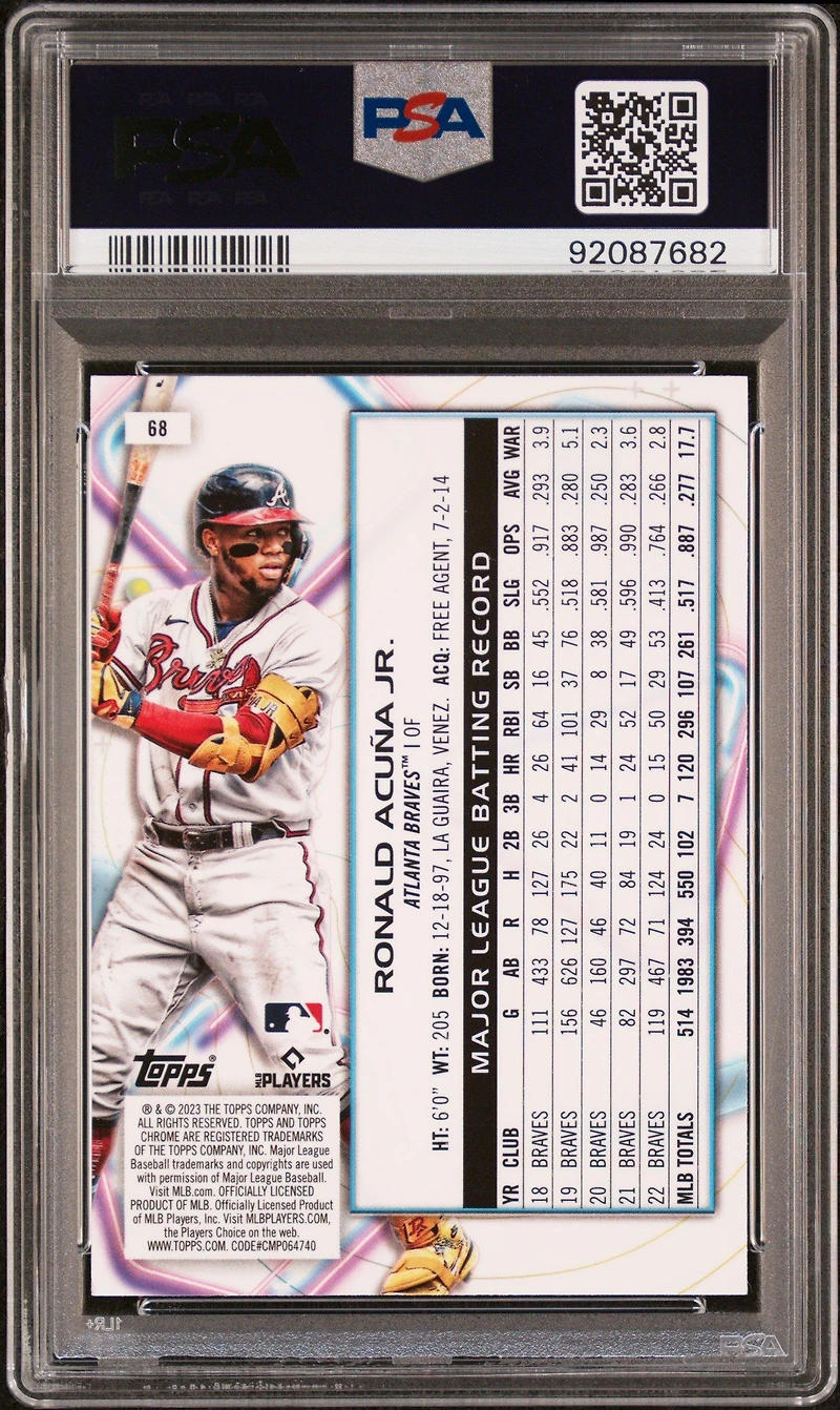 2023 Topps Cosmic Chrome 68 Ronald Acuna Jr. PSA 10