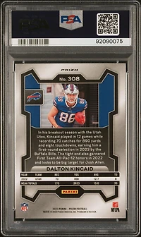 2023 Panini Prizm 308 Dalton Kincaid Pink Prizm PSA