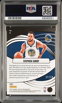 2023 Panini Revolution Supernova 4 Stephen Curry Cubic PSA 9