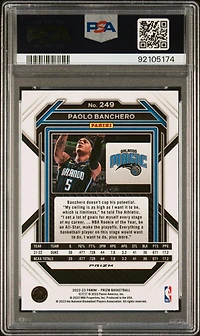 2022 Panini Prizm 249 Paolo Banchero Green Wave PSA 10