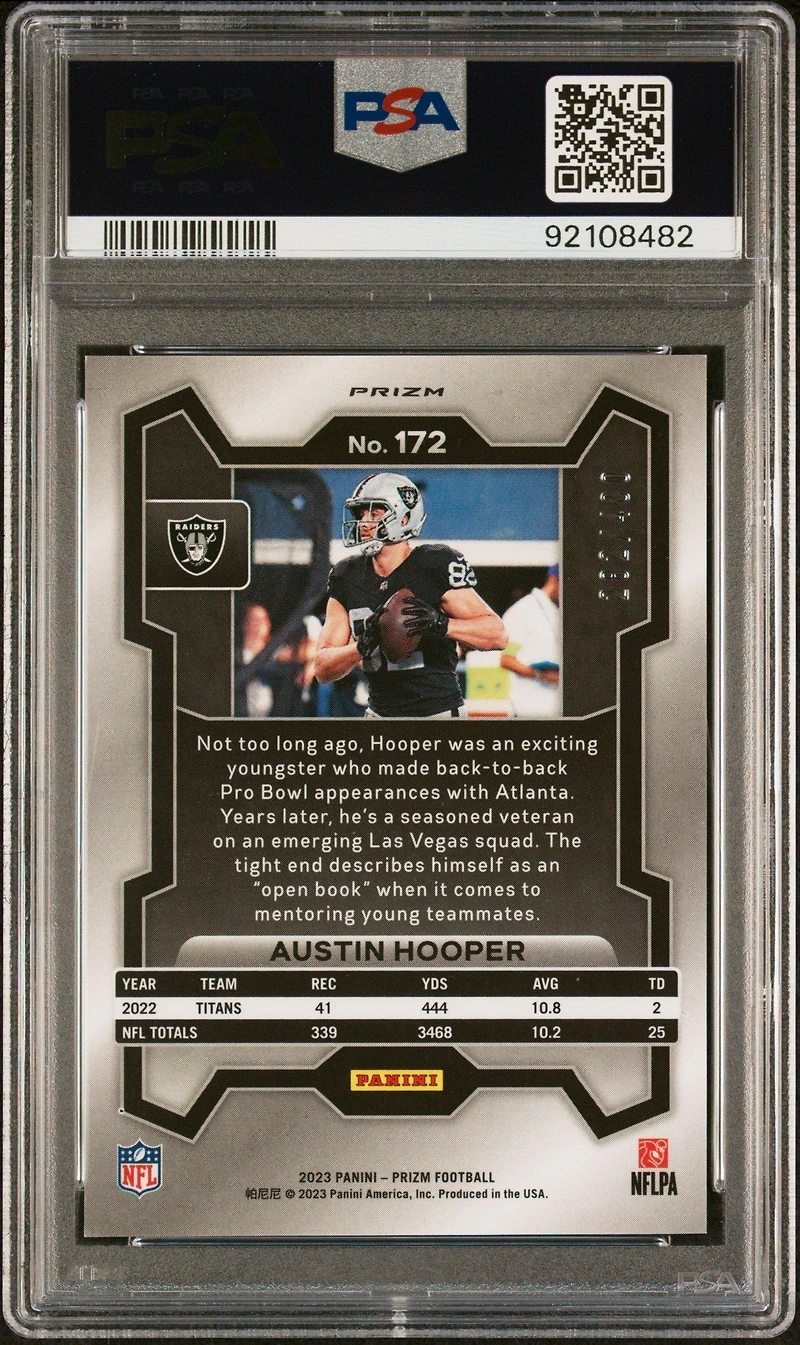 2023 Panini Prizm 172 Austin Hooper Pandora PSA 10
