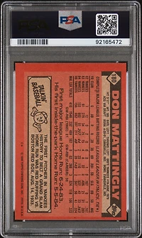 1986 Topps 180 Don Mattingly PSA 8