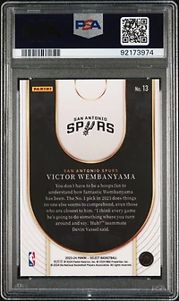 2023 Panini Select Neon Icon 13 Victor Wembanyama PSA