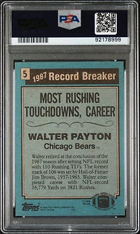 1988 Topps 5 Walter Payton PSA 9