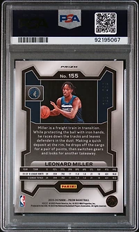 2023 Panini Prizm 155 Leonard Miller Red Seismic PSA 10