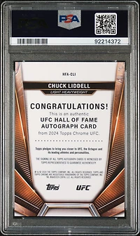 2024 Topps Chrome Ufc Hall Of Fame Autographs Hfacli Chuck Liddell PSA 10