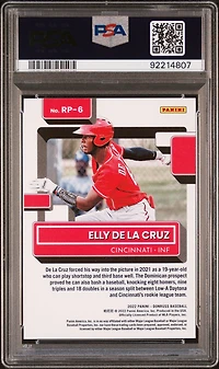 2022 Panini Donruss Rated Prospect Rp6 Elly De La Cruz Pink Fireworks PSA 9