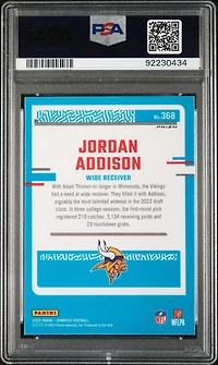 2023 Panini Donruss 368 Jordan Addison Optic Preview-pink PSA 10