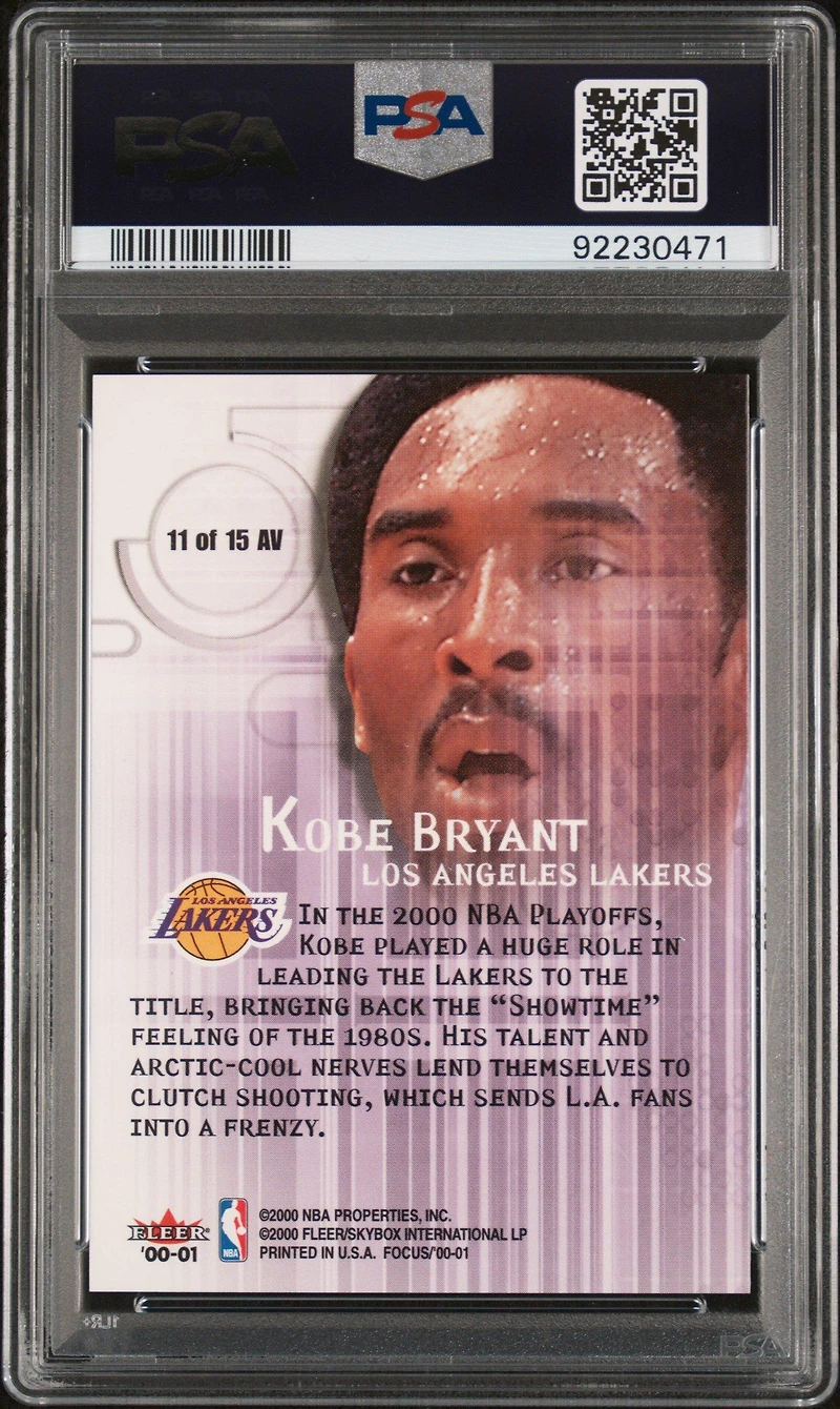 2000 Fleer Focus Arena Vision 11 Kobe Bryant PSA 9