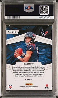 2023 Panini Rookies & Stars Stellar Rookies Sr5 Cj Stroud Longevity PSA 10