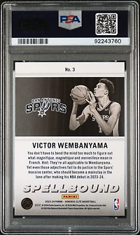 2023 Panini Donruss Elite Spellbound Victor Wembanyama PSA