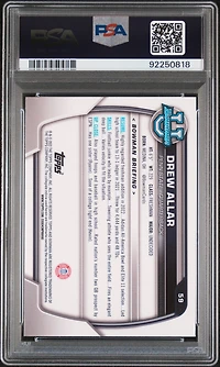 2022 Bowman University Chrome Prospects 59 Drew Allar Pink Refractor PSA 10