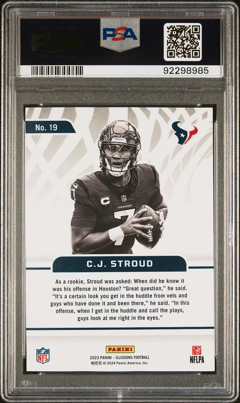 2023 Panini Illusions Amazing 19 Cj Stroud PSA 10