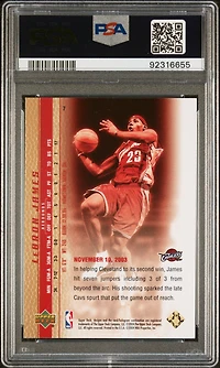 2003 Upper Deck Lebron James Phenomenal Beginnings 7 Lebron James Gold PSA 9