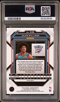 2022 Panini Prizm 246 Jalen Williams Green Prizm PSA 10