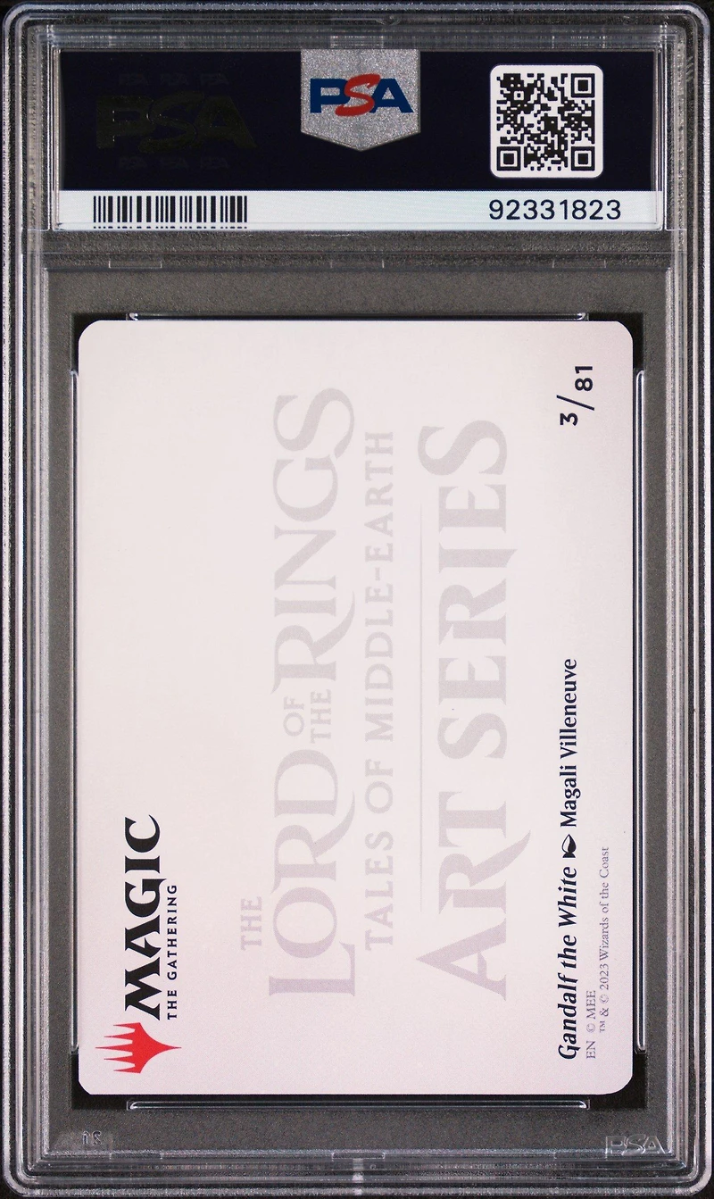 2023 Magic The Gathering Tales Of Middle-earth Art Series 3 Gandalf The White Gold Facsimile PSA