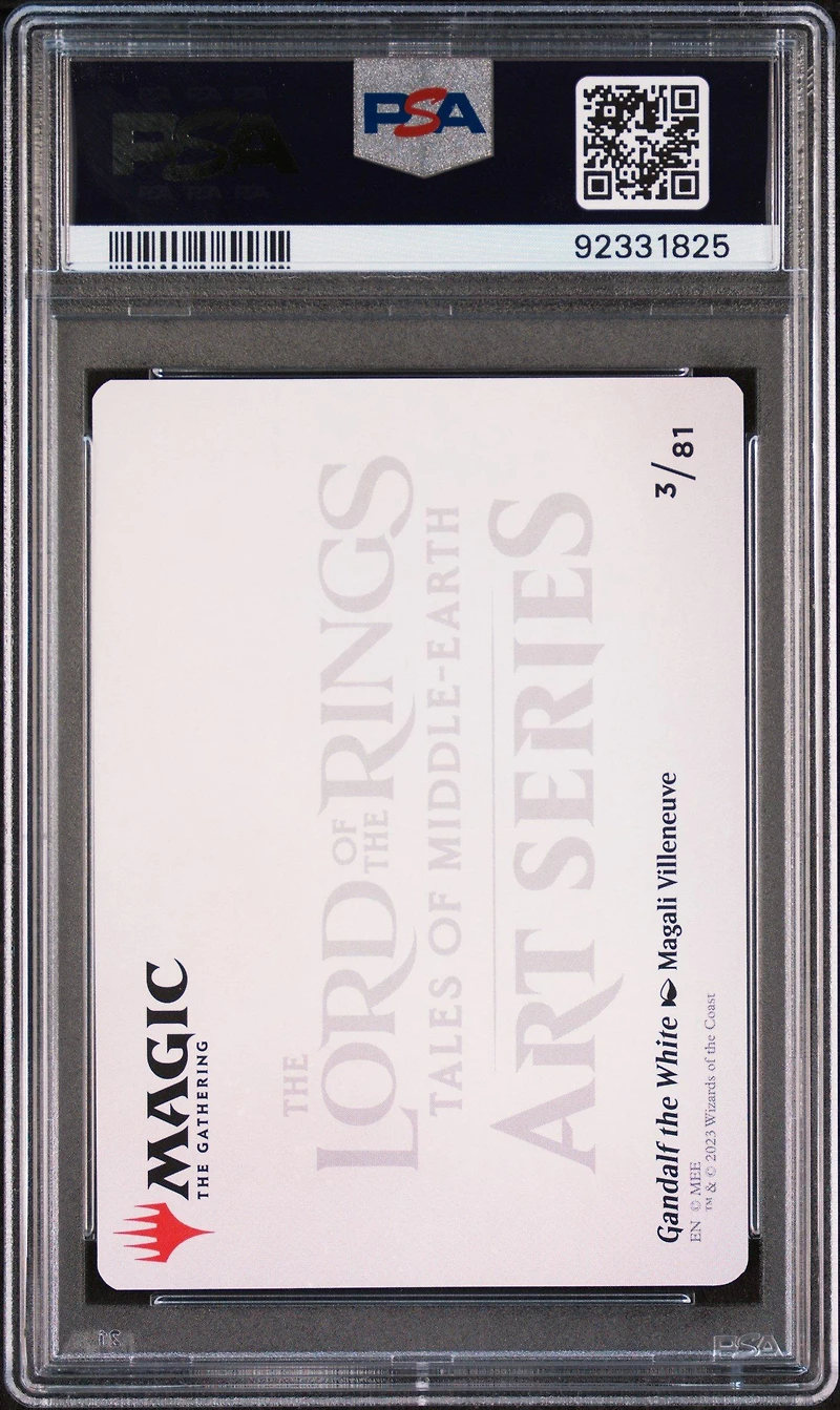 2023 Magic The Gathering Tales Of Middle-earth Art Series 3 Gandalf The White Gold Facsimile PSA 9