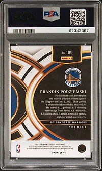 2023 Panini Select Brandin Podziemski Red Cracked Ice PSA 10