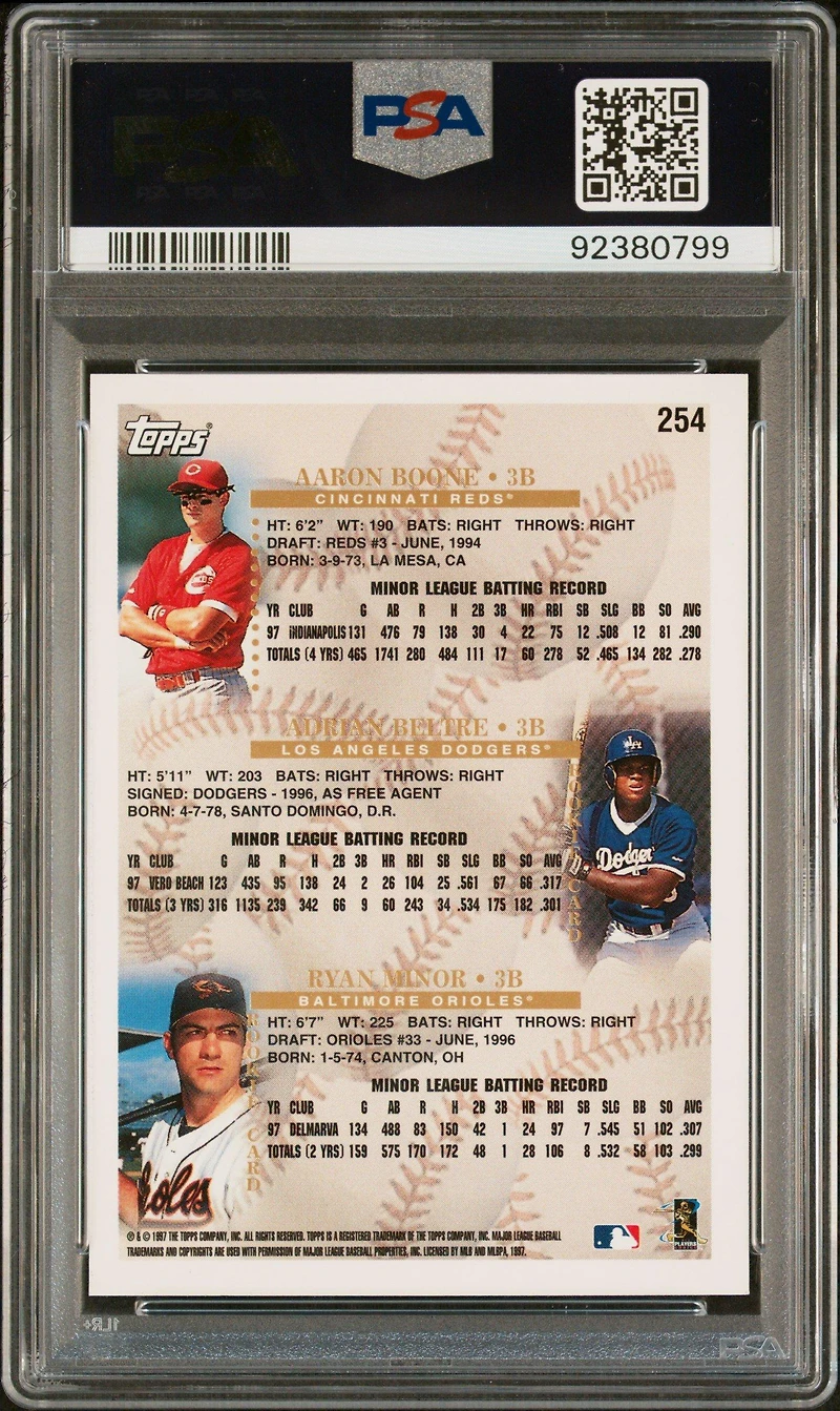 1998 Topps 254 Beltre/minor/boone PSA 8