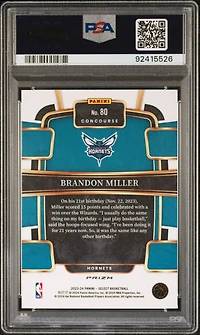 2023 Panini Select Brandon Miller Tectonic PSA 10