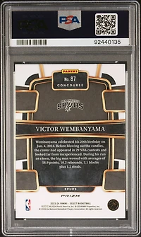 2023 Panini Select Victor Wembanyama Silver Prizm PSA