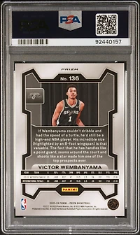 2023 Panini Prizm 136 Victor Wembanyama Pink Ice PSA 10
