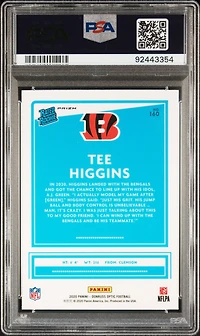 2020 Panini Donruss Optic 160 Tee Higgins Holo PSA 10