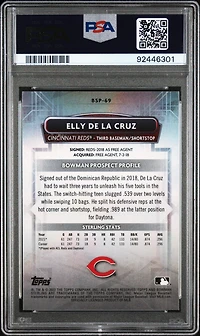2022 Bowman Sterling Bsp69 Elly De La Cruz PSA 10