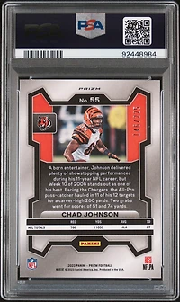 2023 Panini Prizm 55 Chad Johnson Purple Ice PSA 10