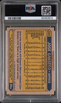 1987 Topps 620 Jose Canseco PSA 9