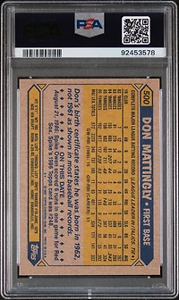 1987 Topps 500 Don Mattingly PSA 10