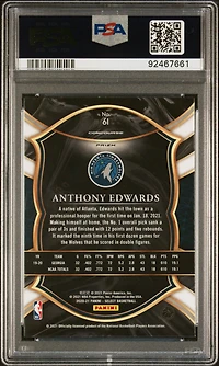 2020 Panini Select 61 Anthony Edwards Red/white/orange Flash PSA 9