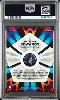 2023 Panini Prizm Kaleidoscopic 14 Anthony Edwards PSA 9