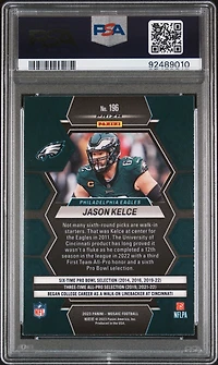 2023 Panini Mosaic 196 Jason Kelce Reactive Blue PSA 9