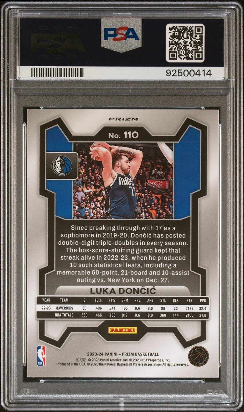 2023 Panini Prizm 110 Luka Doncic Silver Prizm PSA 10