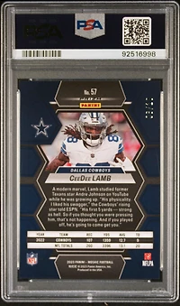 2023 Panini Mosaic 57 Ceedee Lamb Pink Fluorescent PSA 9