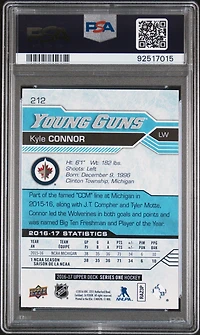 2016 Upper Deck 212 Kyle Connor PSA 9