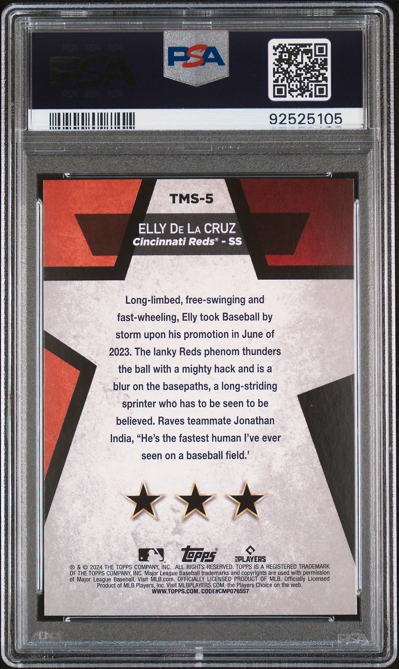 2024 Topps Mega Star Tms5 Elly De La Cruz PSA 9
