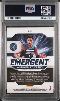 2020 Panini Prizm Emergent 3 Anthony Edwards PSA 10